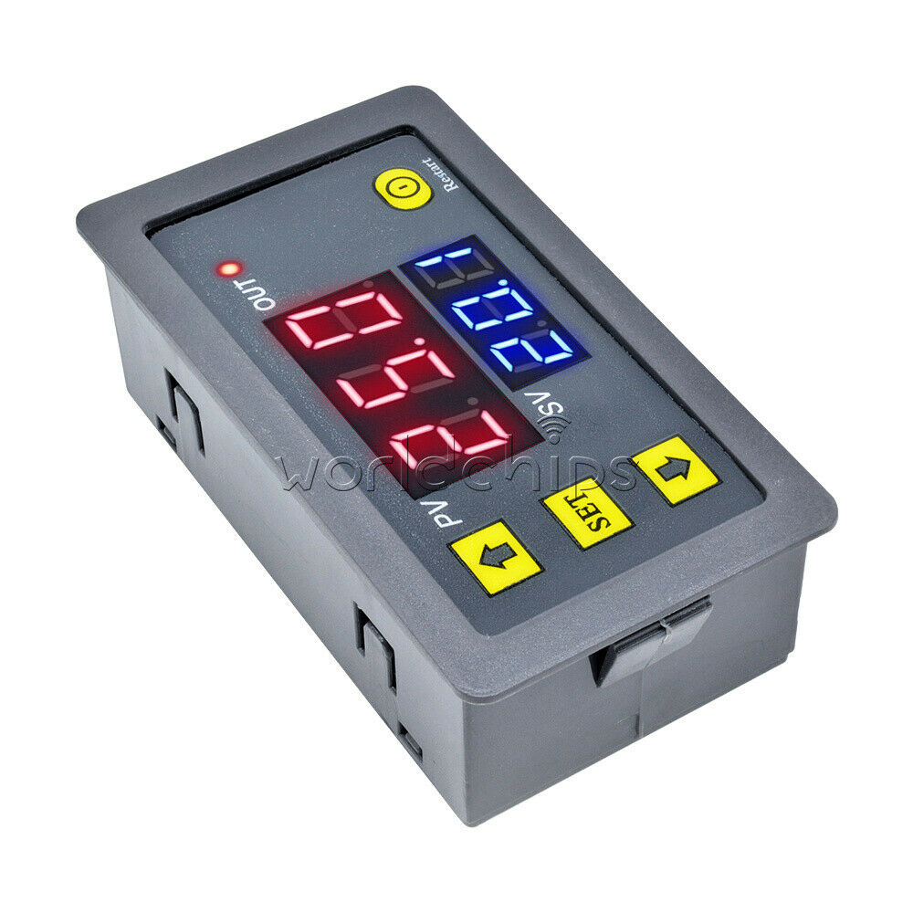 12V Timing Delay Relay Module Thermostat Digital LED Dual Display 0-999 hours