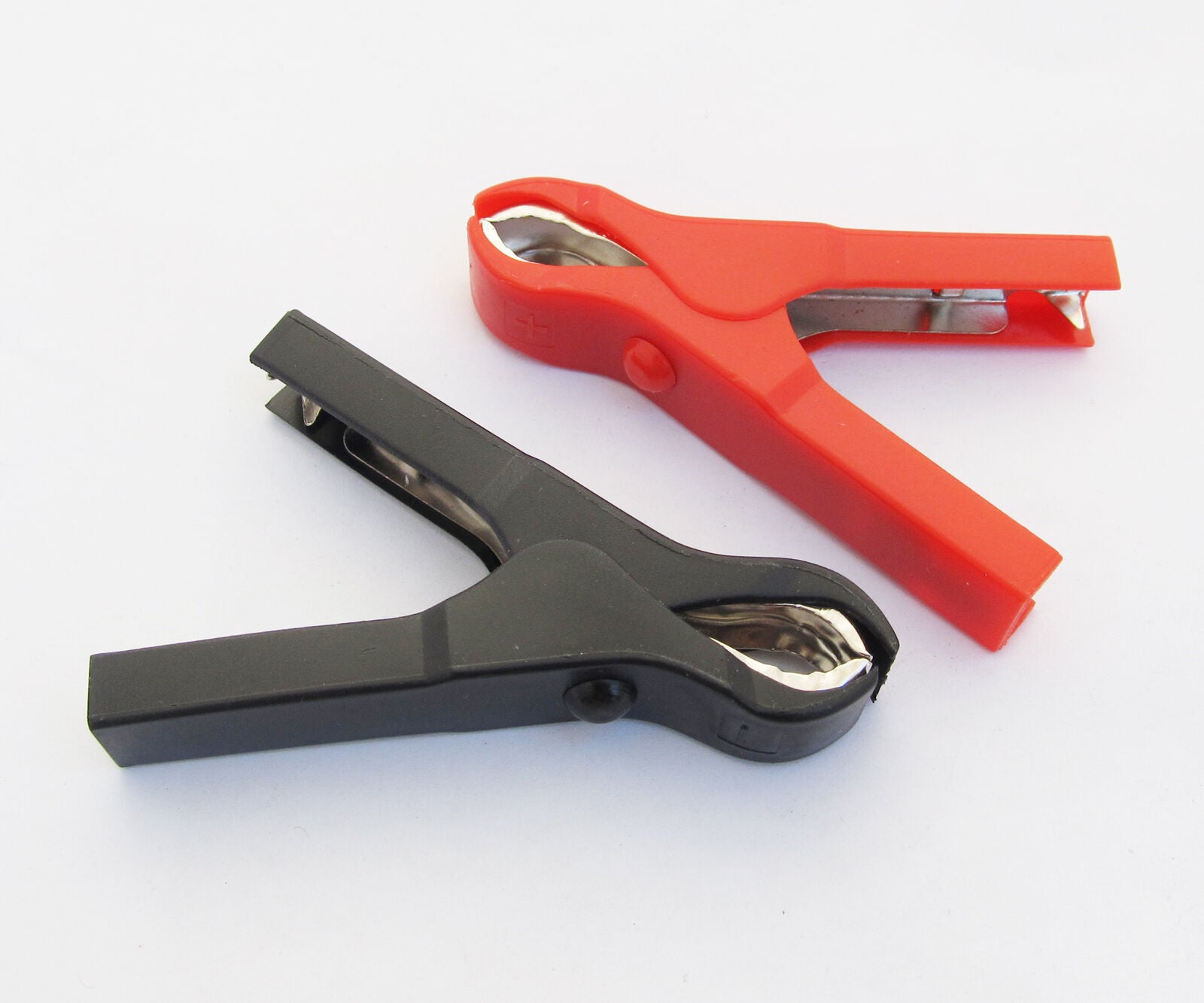10pcs R+ B 80mm 50A Hard Plastic Steel Car Battery Insulated Test Clip Clamp