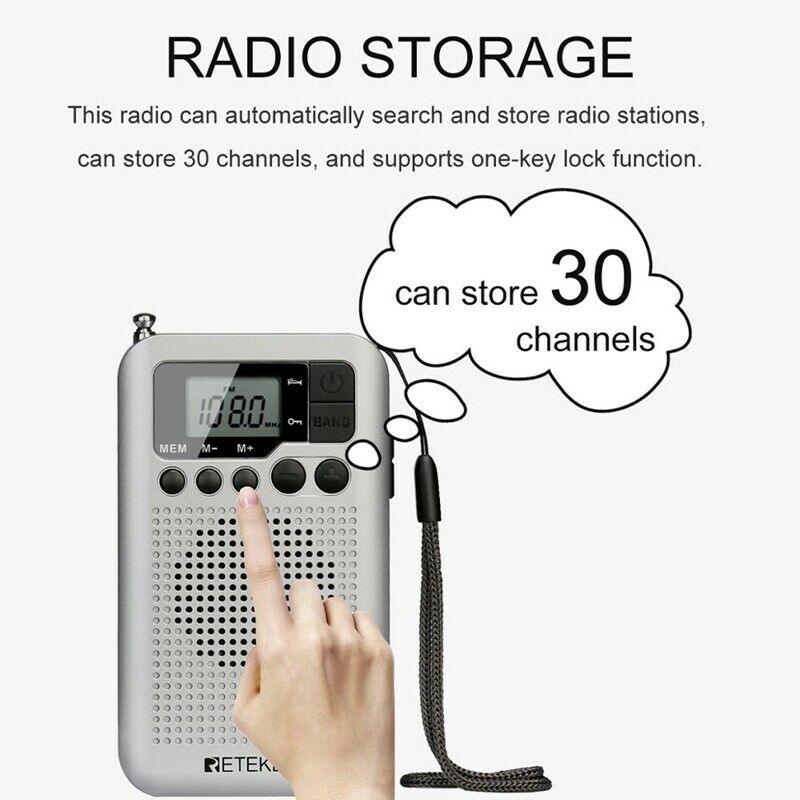 TR106 Portable FM AM Radio with LCD Display Digital Tuning Speaker Headphone Z9