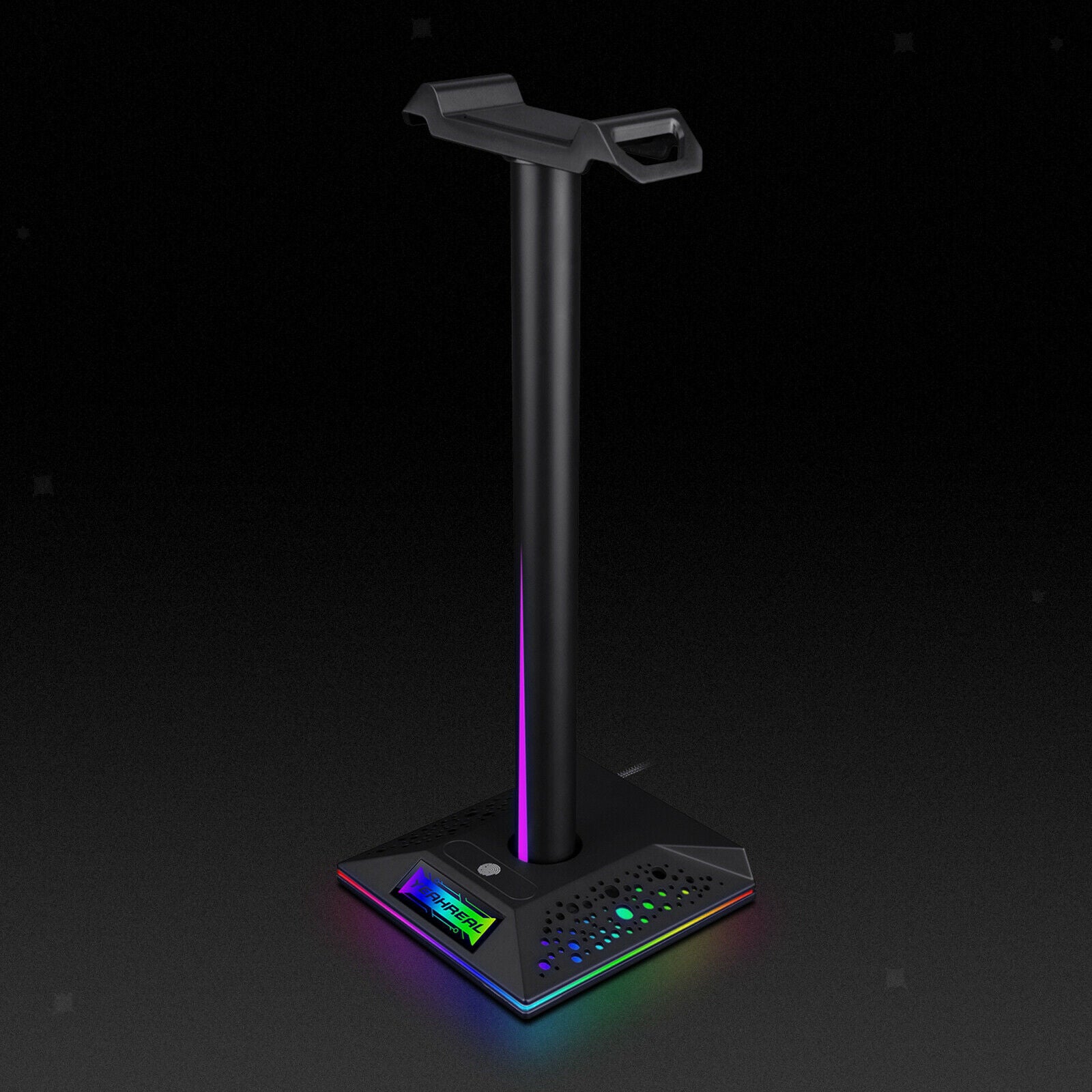 Universal RGB Earphone Headphone Stand Hanger Display Bracket w/ USB Hub