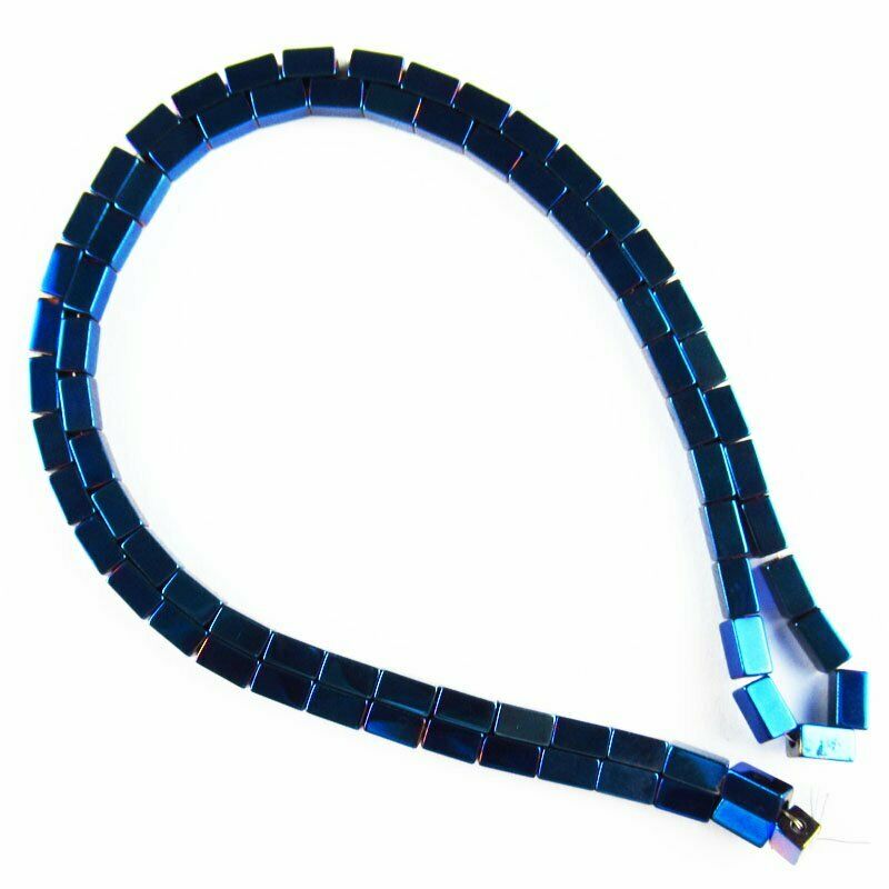 2Strand 5x3x3mm Blue Hematite Oblong Pendant Loose Bead 15.5 " 13g A-476TS