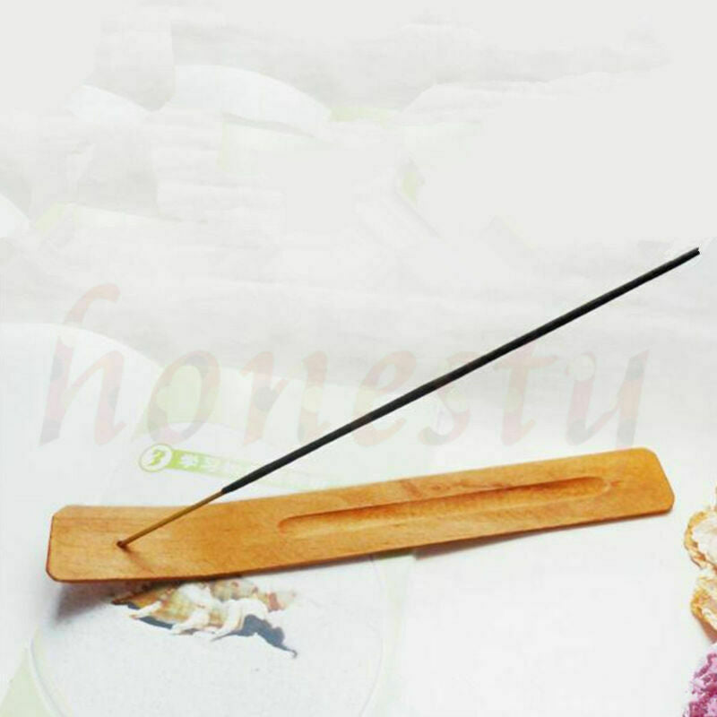 2pcs Natural Plain Wood Wooden Incense Stick Ash Catcher Burner Holder Tools