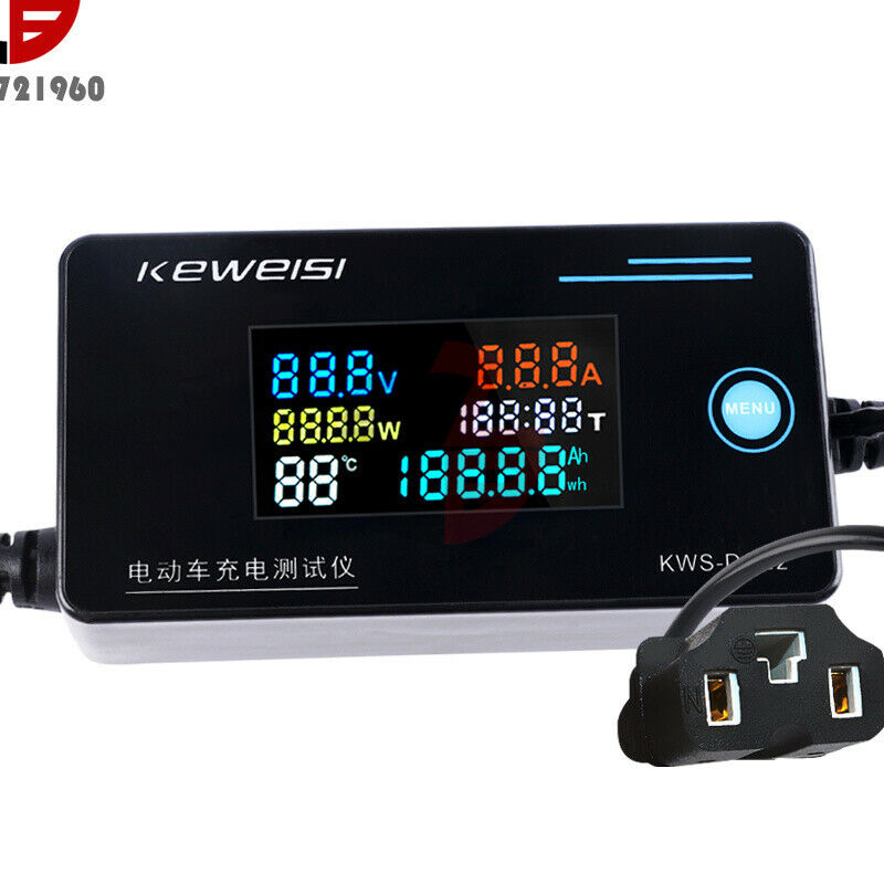 Electric Vehicle Charger Detector Voltage Current Meter Power Temp Tester 8-120V