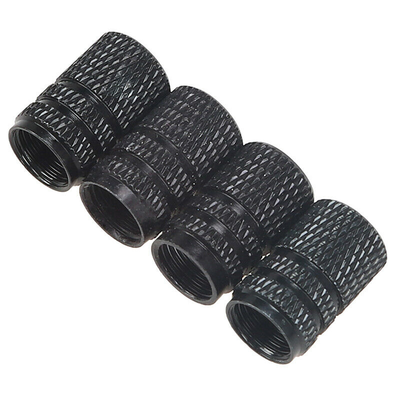 4pcs/set Black Aluminum Alloy Tires Stem Caps Dust Covers Universal For Most Car