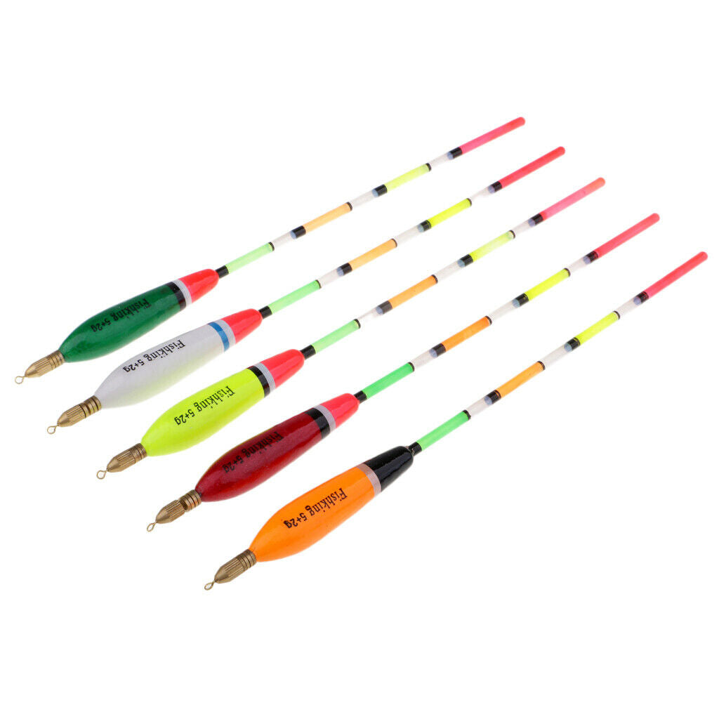 5x     Fishing     Buoy     Balsa     Wood     Floats     Bobbers     Vertical