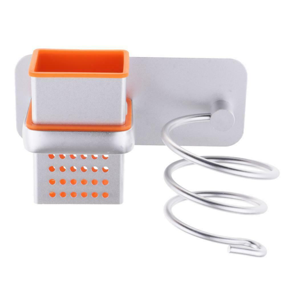 Hair Dryer Hanging Rack NO NEED DRILLIN Wall-mounted w/Hollow Box Organizer