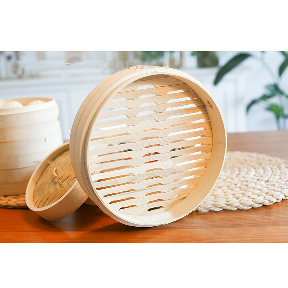 Bamboo Food Steamer Basket Case 4 Tier with Lid 3.9" Steamer Hand Woven