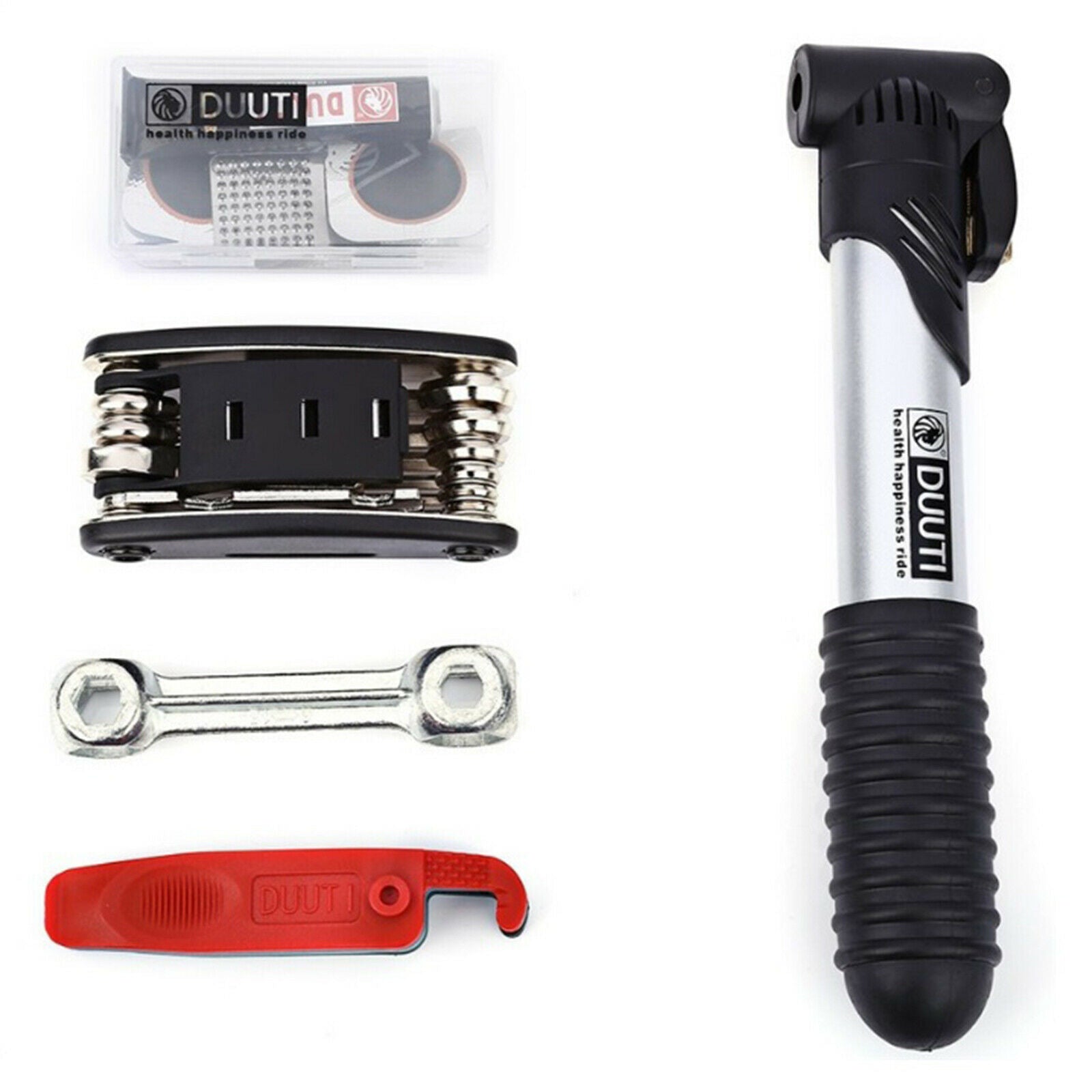 Bike Tyre Repair Tool Kit Bicycle Tools Carry Bag with 120 Psi Mini Pump, 16 in