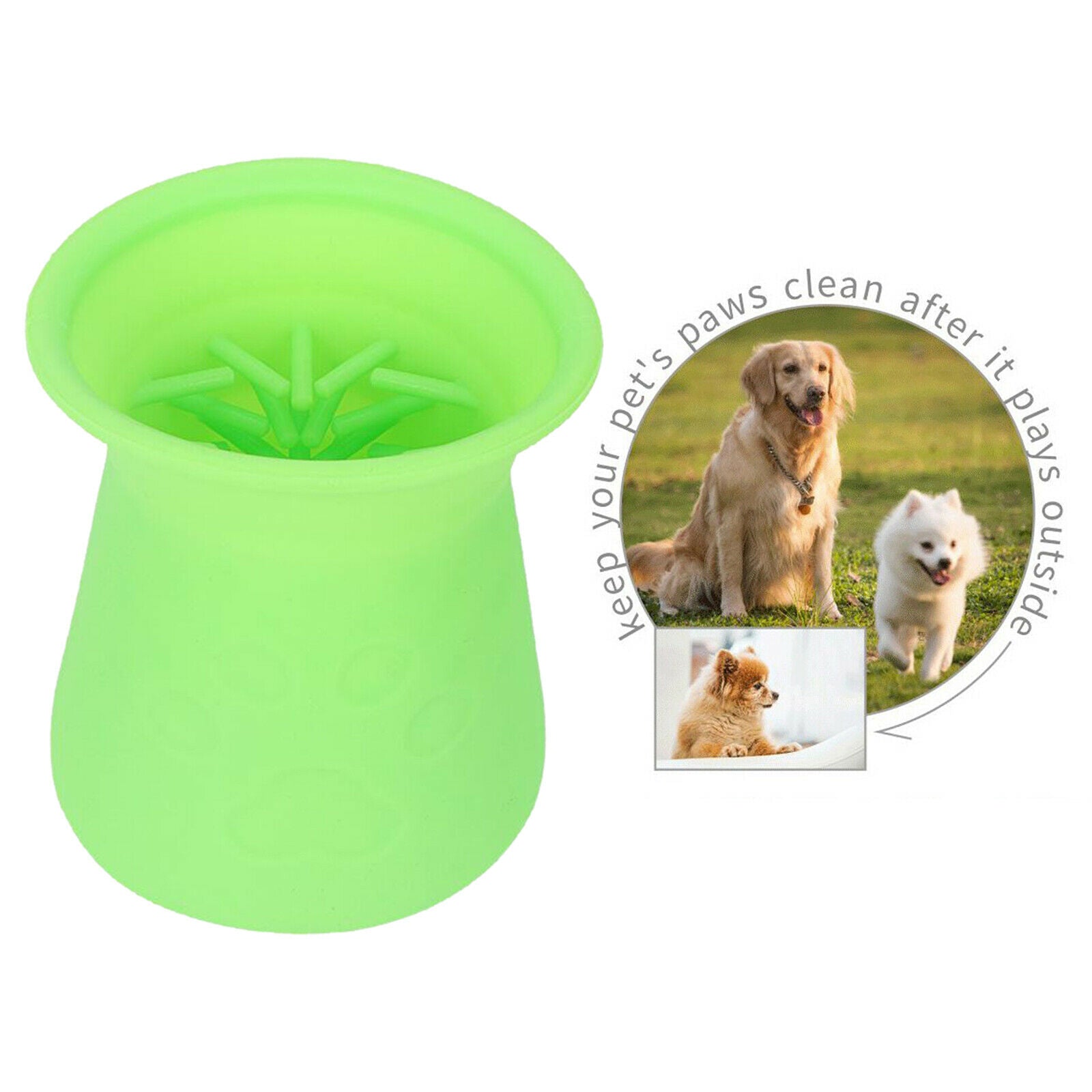 Dog Paw Cleaner Soft Silicone Puppy Cats  Paw Washer Foot Clean Cup Green