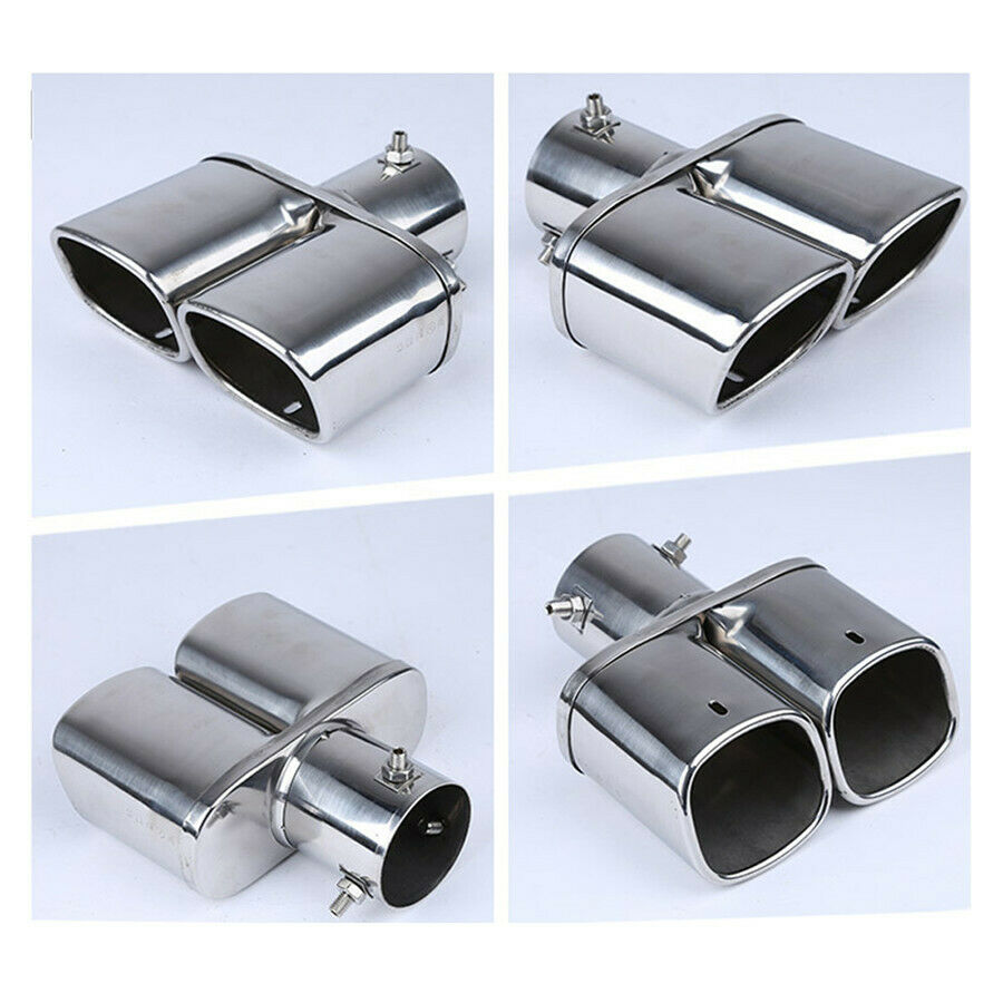 2.5" Stainless Steel Square Exhaust Pipe car Chrome Exhaust Tail Muffler tip