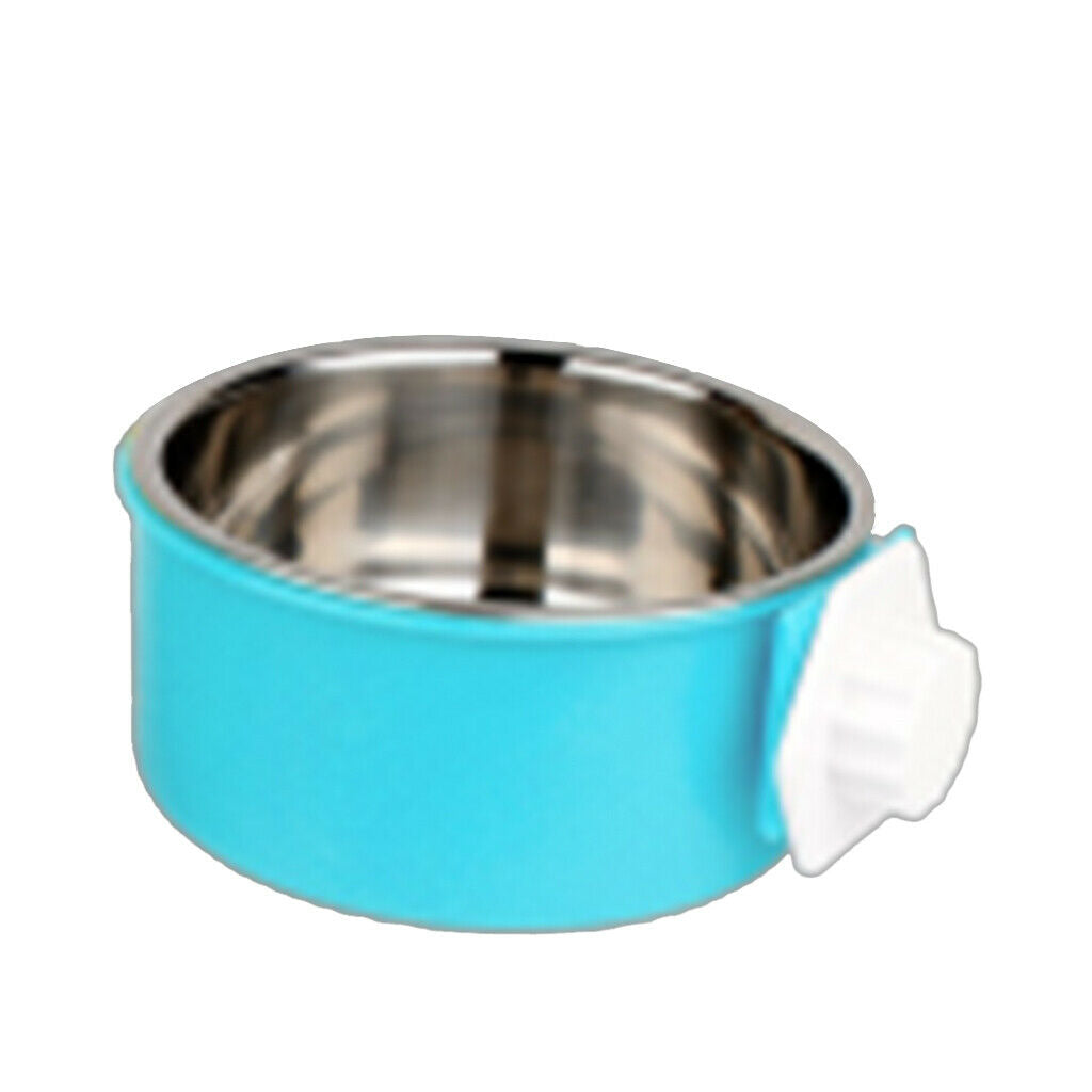 Pet Raised Food Water Bowl Hanging Pet Bowl for Cats Dogs Small Blue