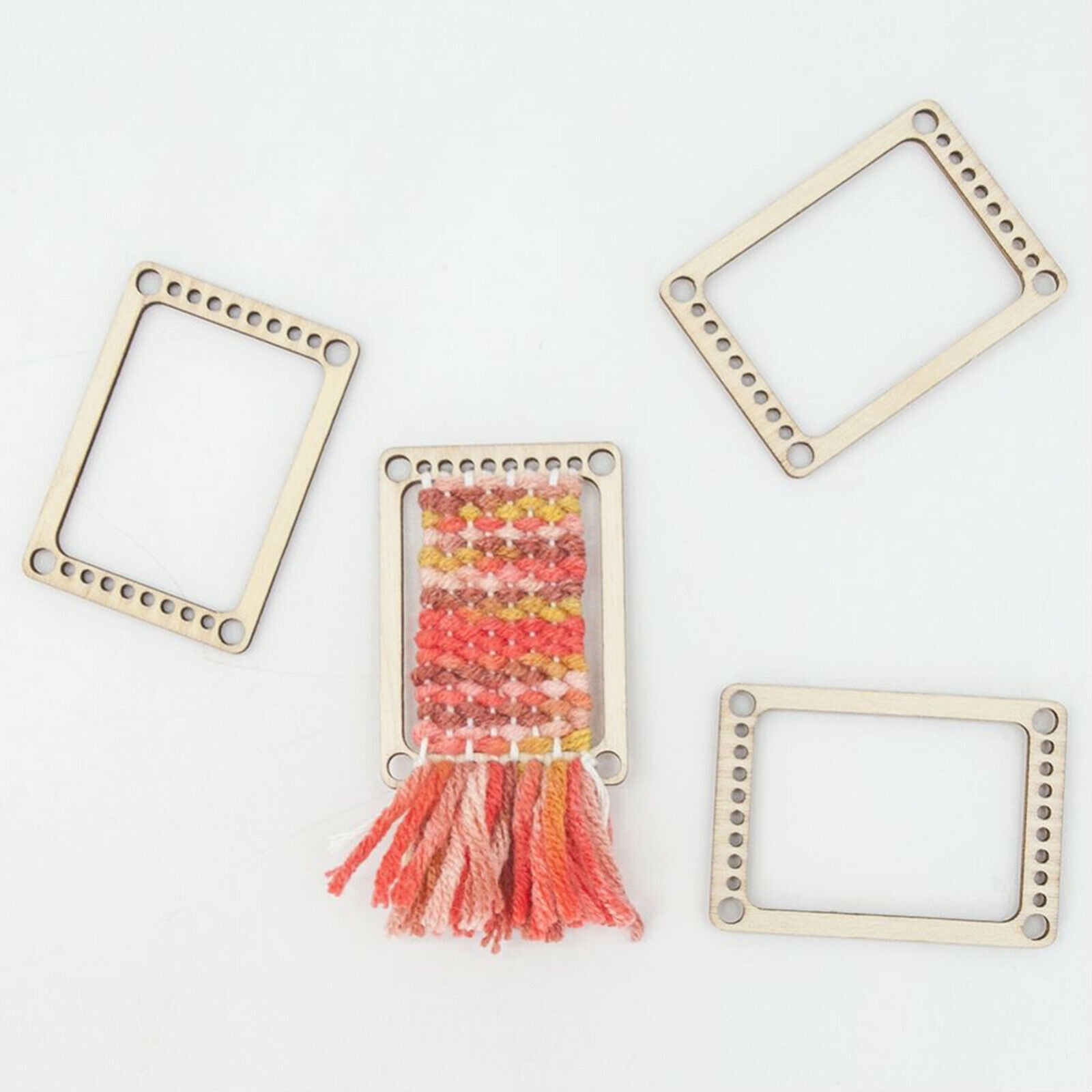 4x Mini Weaving Looms Adults Weave Frame Loom Knitting Coaster DIY Rack