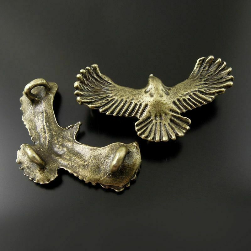10 pcs Retro Bronze Eagle Charm For Bracelet Pendant Jewelry Connector 35*20*7mm