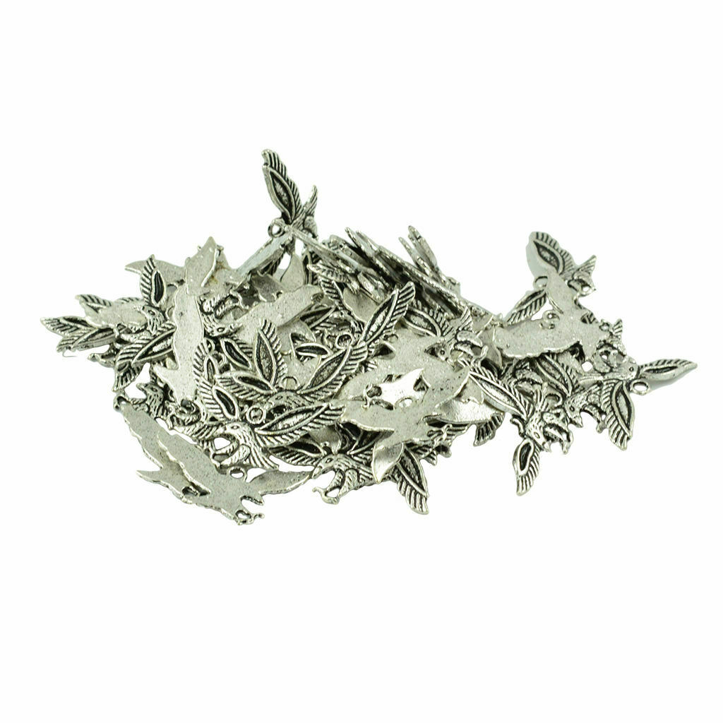 Set of 50 Pieces DIY Necklace Accessories Bird Charm Pendant Fashion Jewelry