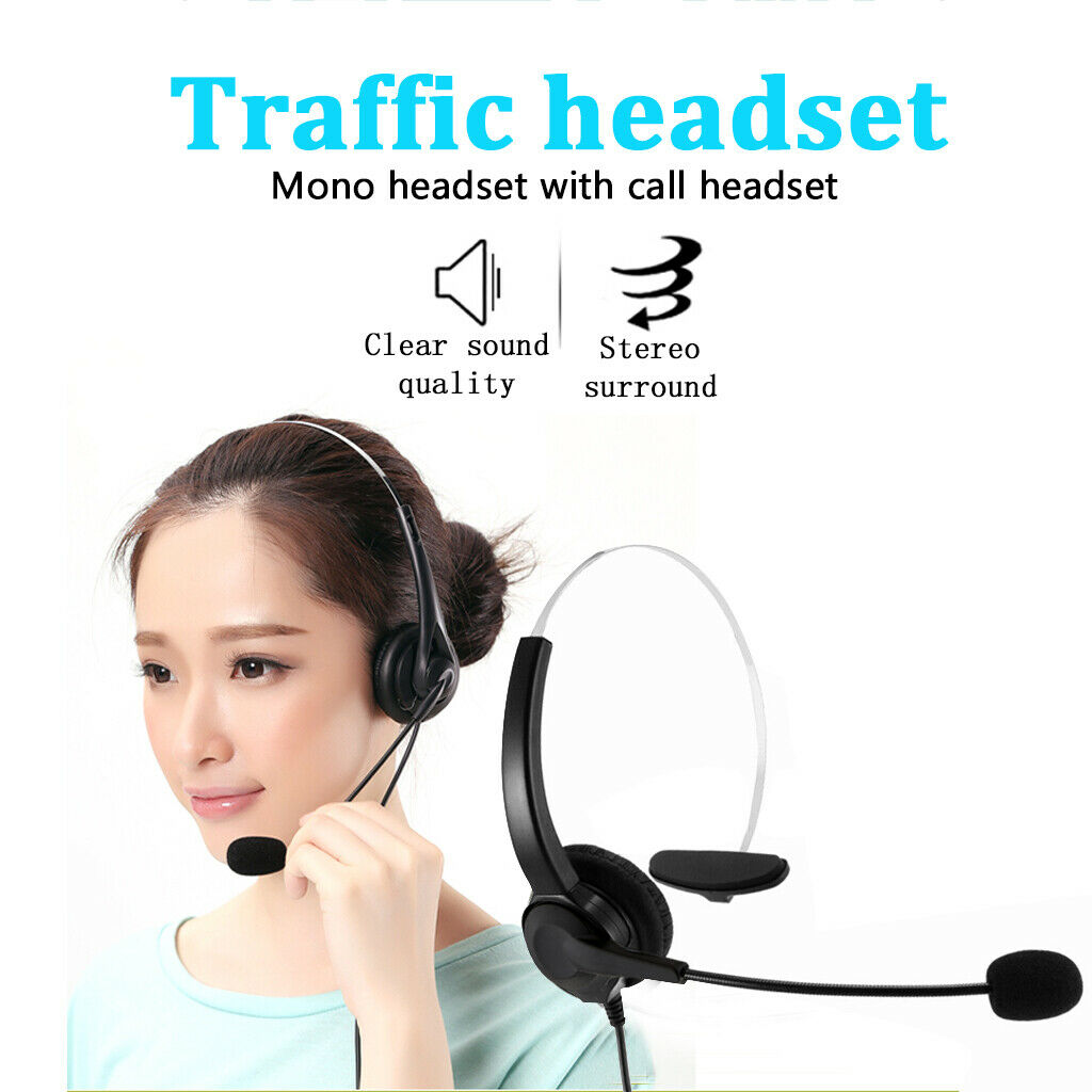 Monaural Headset With 3.5mm  , Over-The-Head Noise Cancelling Headphone
