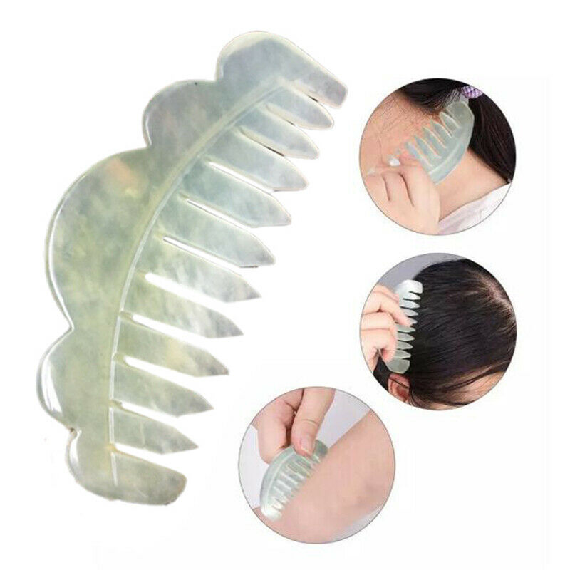 1Pc Nature Jade Comb Massage Spa Acupuncture Head Treatment Gua Sha Boa.l8