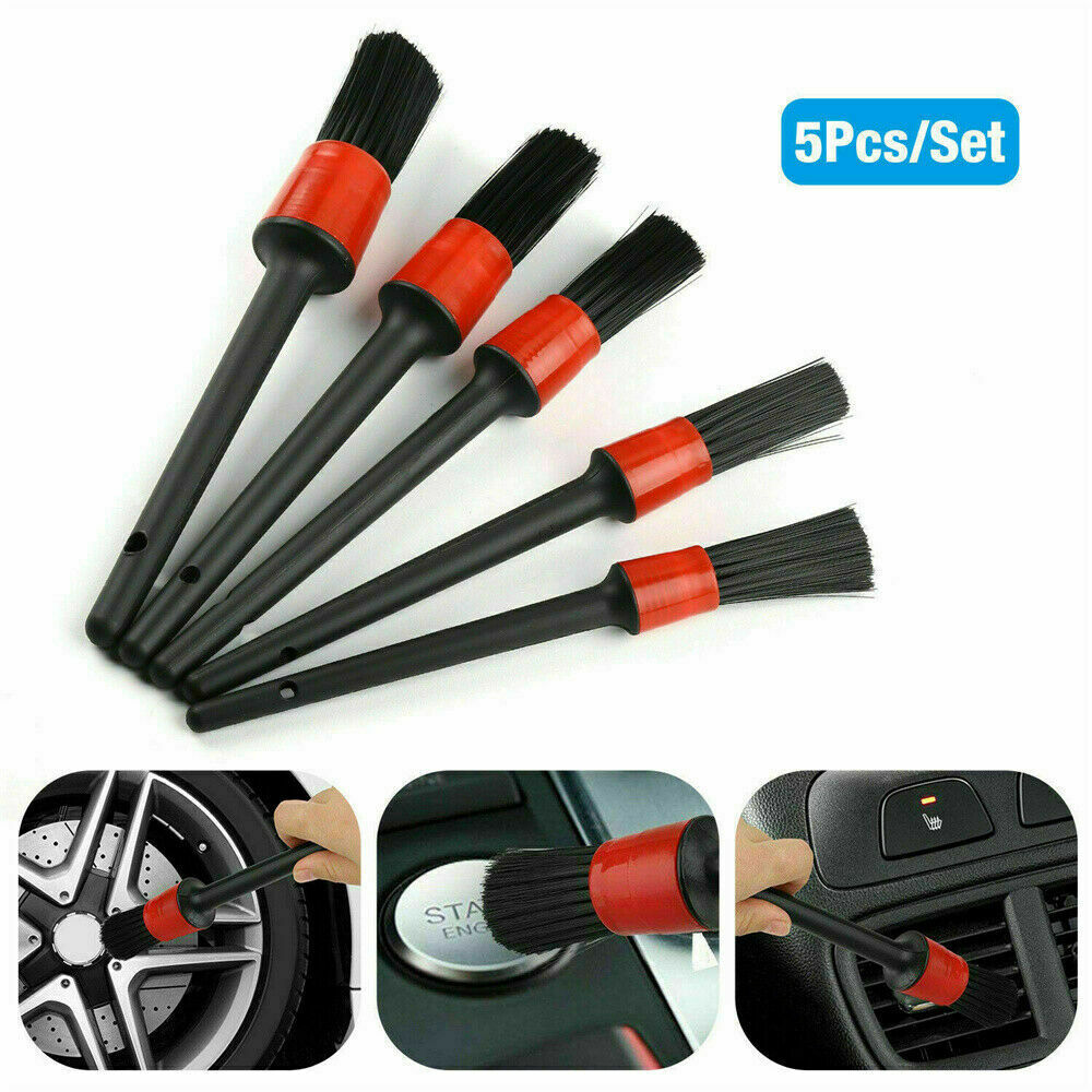 5X Car Auto Detailing Brush Interior & Exterior Cleaning Brushes Set 8.1 - 9inch