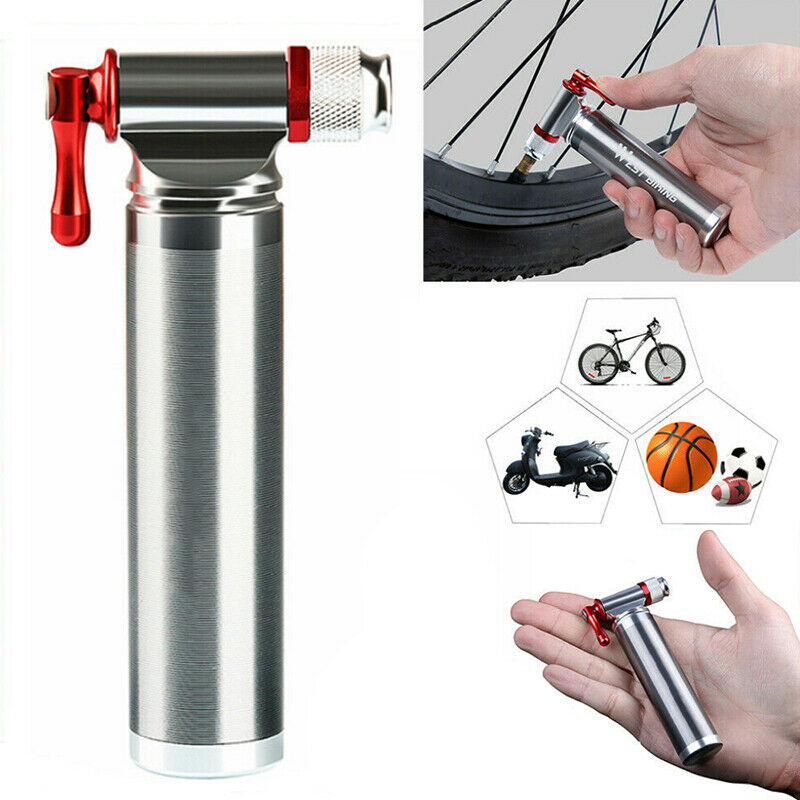 Bicycle Tire Mini Air Pump CO2 Inflator Cycling Bike Ball Balloon Hand Pump Head