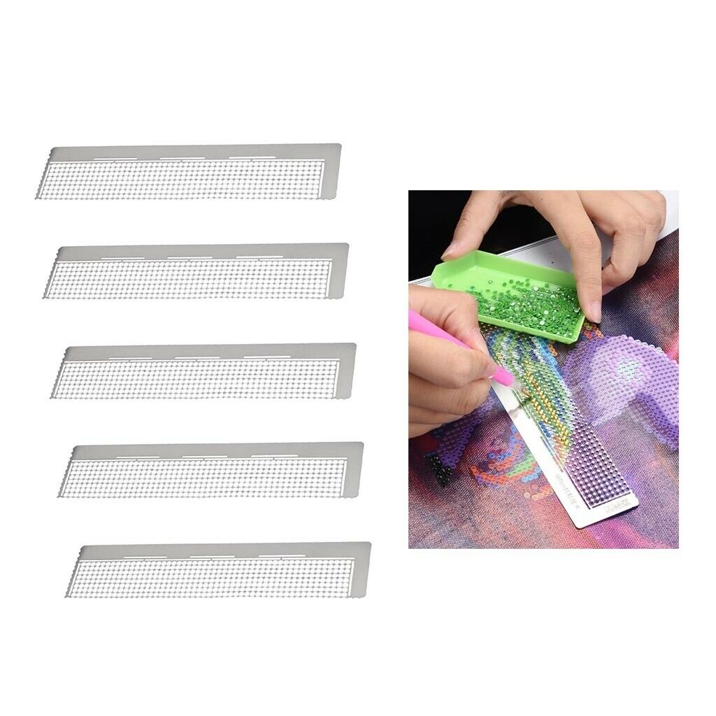 Pack of 5 Stainless Steel 5D Diamond Painting Ruler Diamond Embroidery