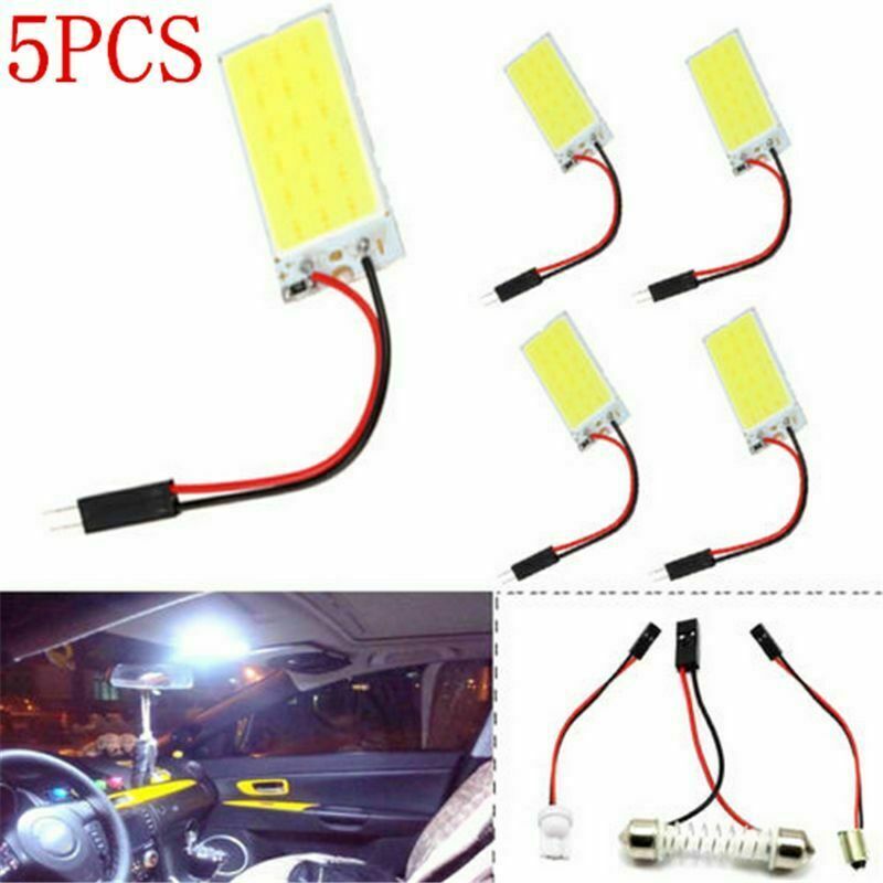 5X White 48 SMD COB LED T10 4W 12V Car Interior Panel Light Dome Lamp Bulb Sets