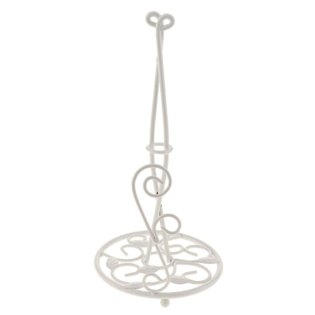 Metal Napkin Tissue Paper Towel Holder Roll Paper Towel Rack Freestanding White