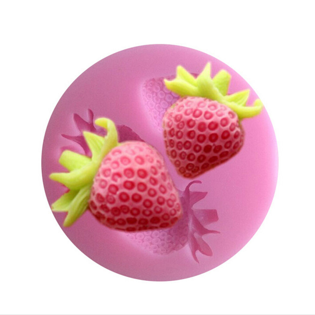 Cute Silicone Fondant Mould Cake Decorating Soap Baking Strawberry Mol.l8