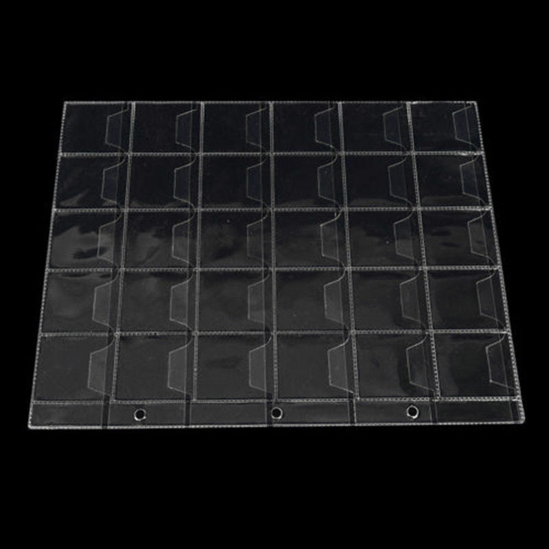 5x 30 Pockets Coin Holders Collection Storage Plastic Money Album Case Envelope