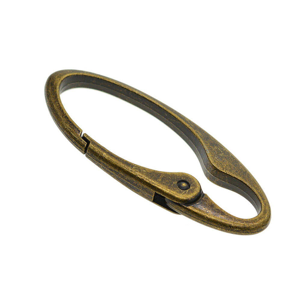 2Pcs Antqiued Bronze Key Buckle Snap Spring Clip On Hook DIY Key Chain Rings