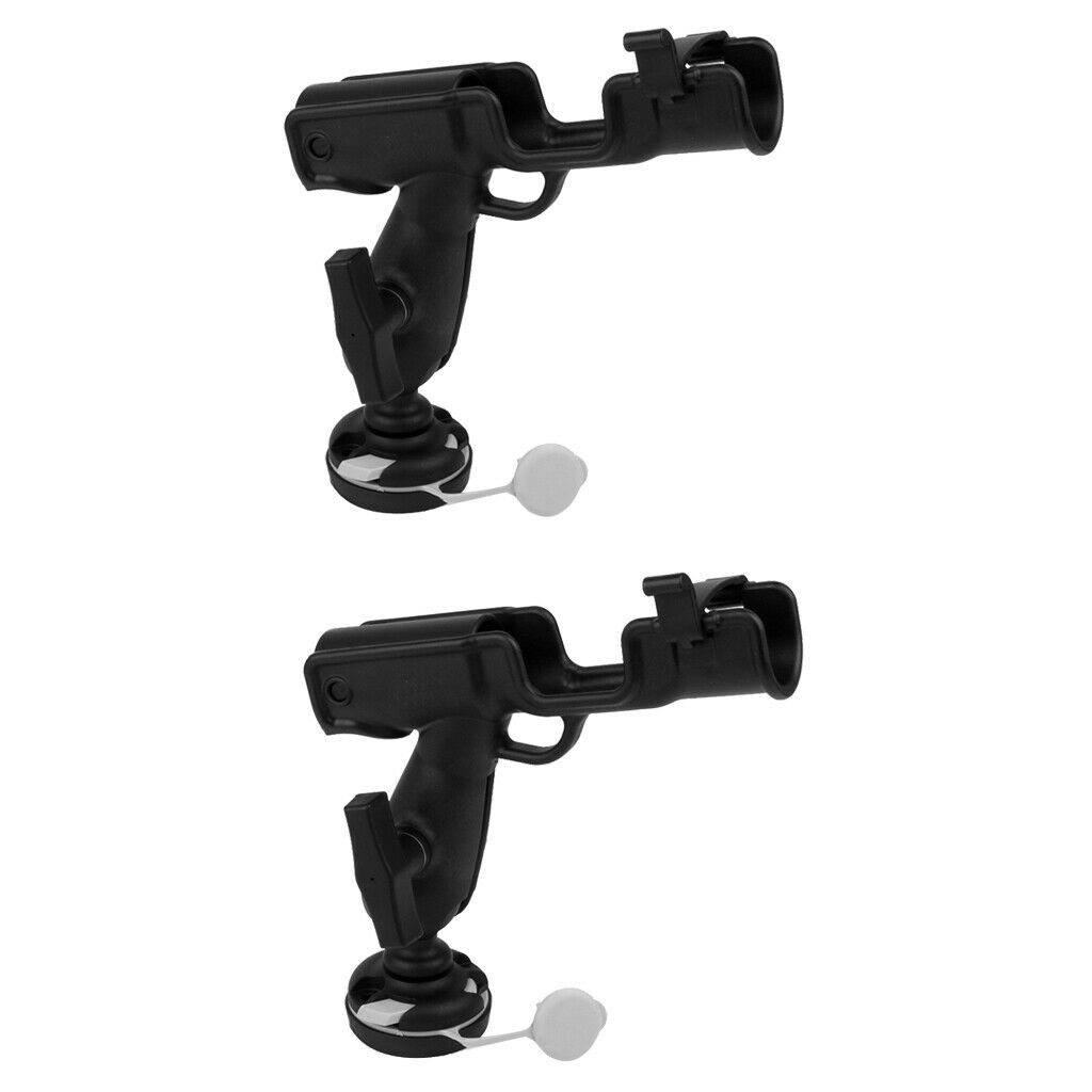 2pcs Rod Holder Bracket Fishing Pole Rack Tube Storage with Tools Slot Black