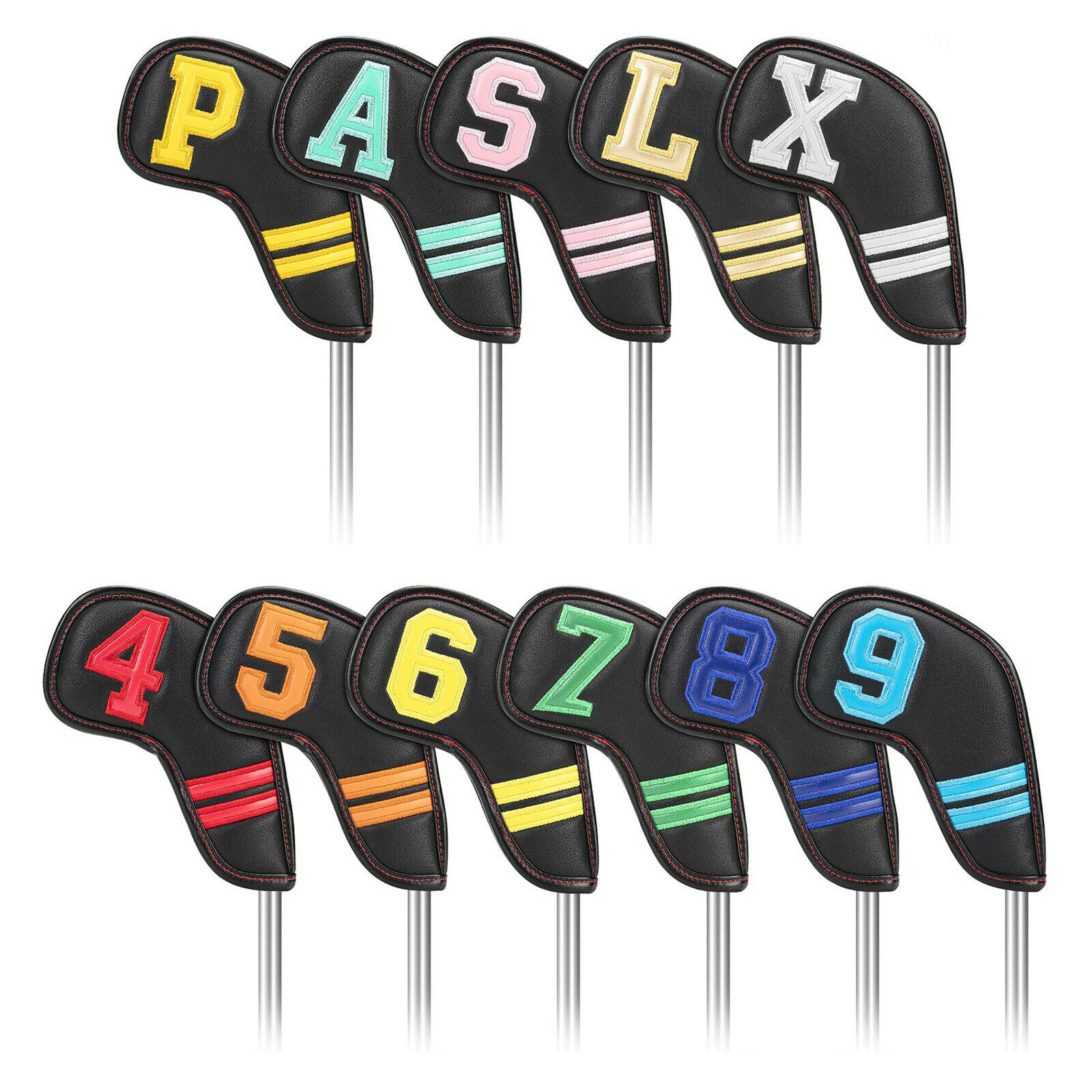 11x Durable Golf Iron Headcover Club Head Cover Protection with No. Tag