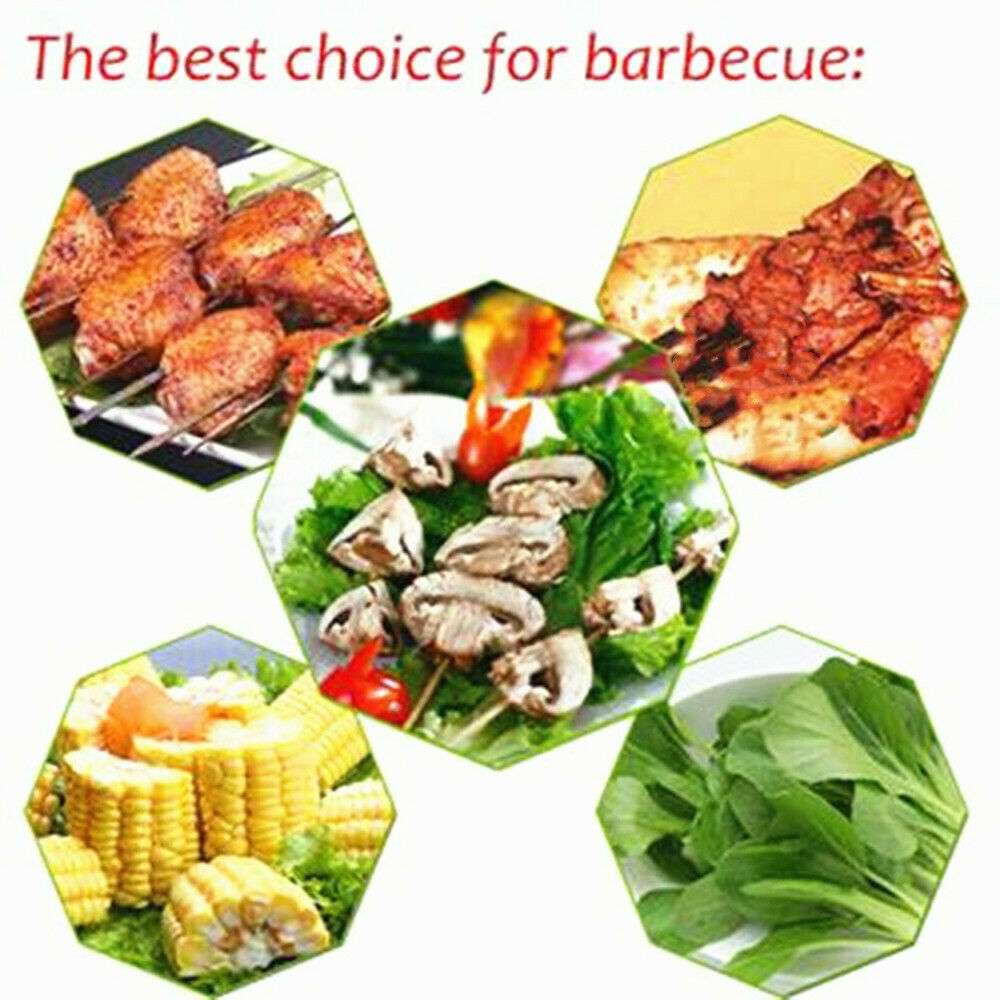 10Pcs 28cm Stainless Steel Camping Barbecue BBQ Skewers Needle Kebab Kabob Stick