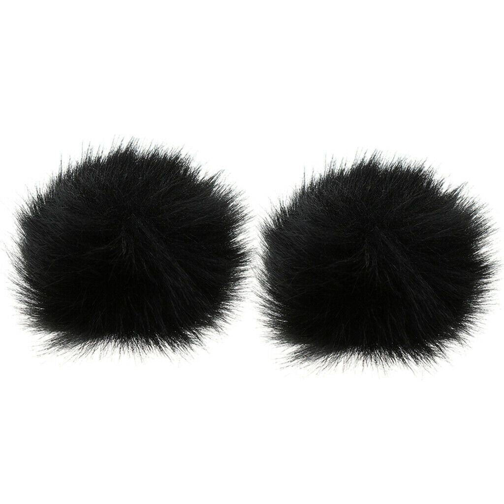 Microphone Furry Windscreen Windshield Muff Mic Furry Cover Black, Set 2