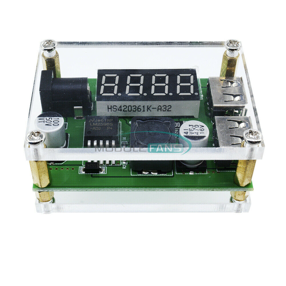 Buck Module DC-DC 9V 12V 24V 36V to 5V 3A Car Voltage Dual USB Converter+Case