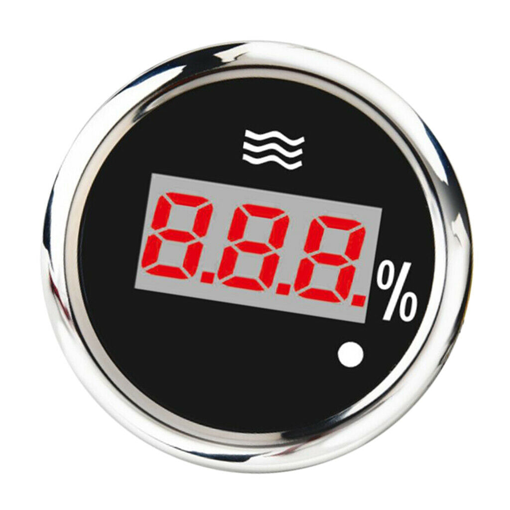 Marine Instrument Digital Display Water Level Meter for Yacht Ship (Black)