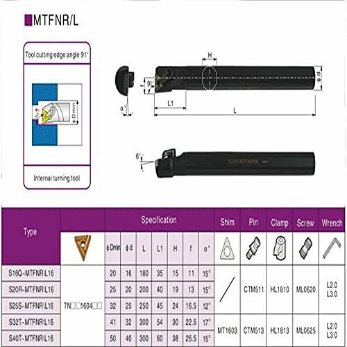 Left hand 91° S16Q-MTFNL16 Internal Turning Tool Holder For TNMG16 Insert