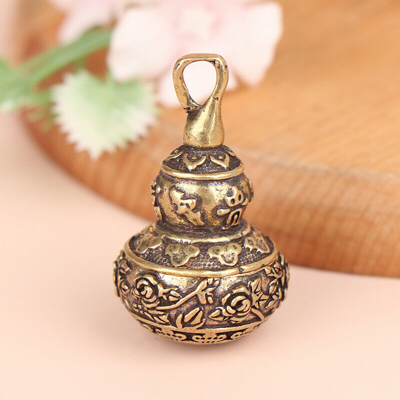 Brass Gourd Lucky Car Key Chain Pendants Pill Box Medicine Case Container.l8