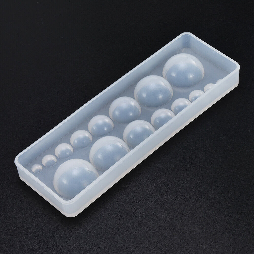 8-Sized Round Stone Balls Clear Silicone Molds For DIY Jewelry Making Crafts USA