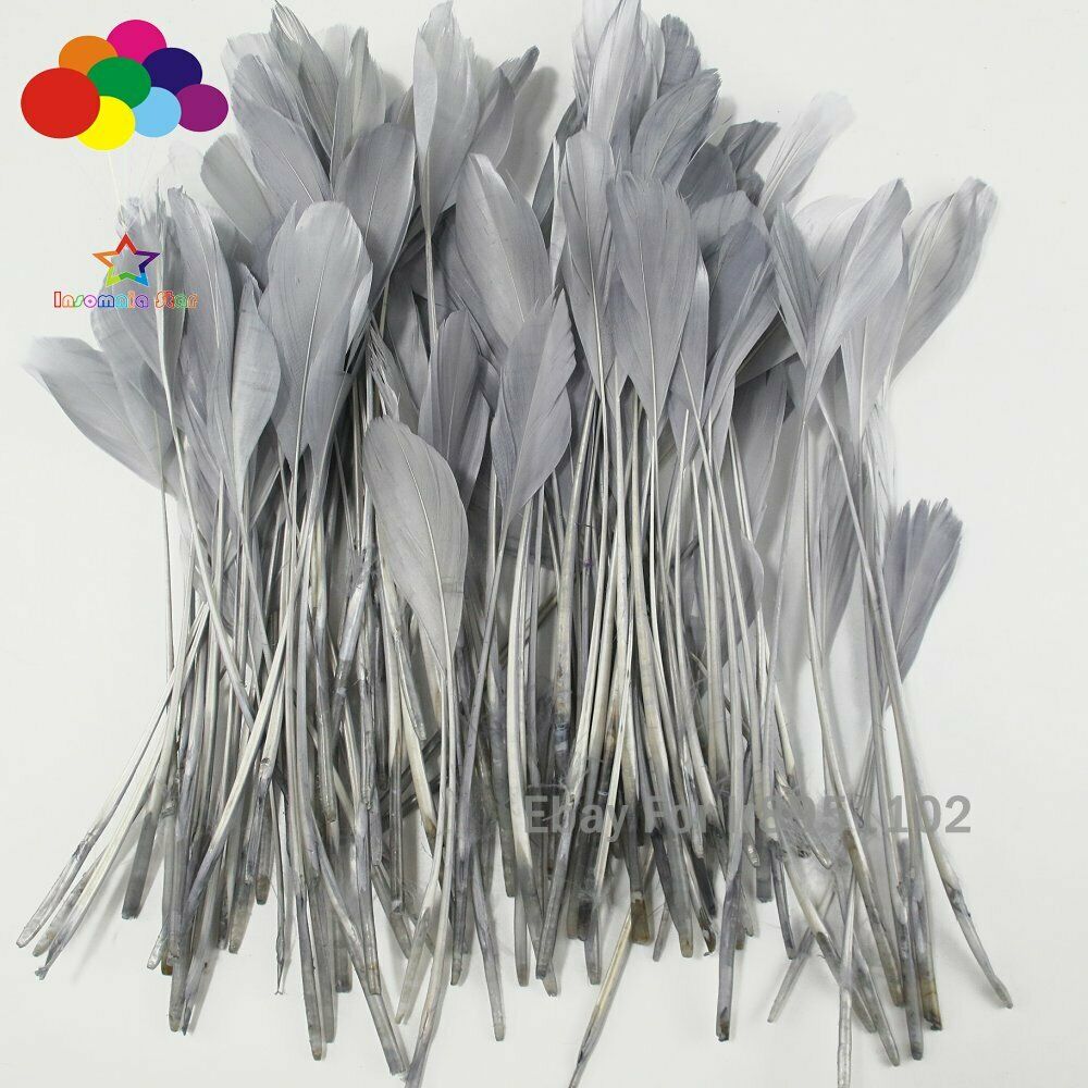 15-20cm Gray goose feather plumes for wedding hat headwear accessories craft