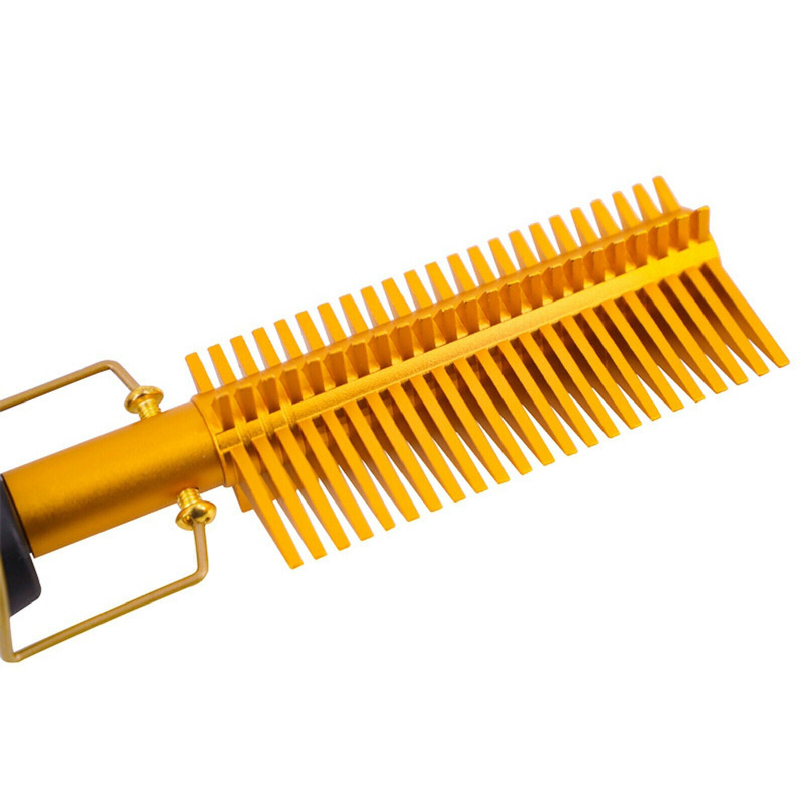 Hot Comb Curling Copper Hair Brush for Afro Hair Men Women UK Plug Golden