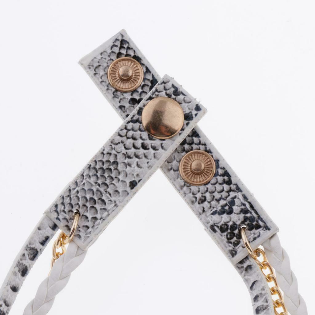 Womens Multilayer Wristwatch Weave Wrap Leather Bracelet Wrist Watch White
