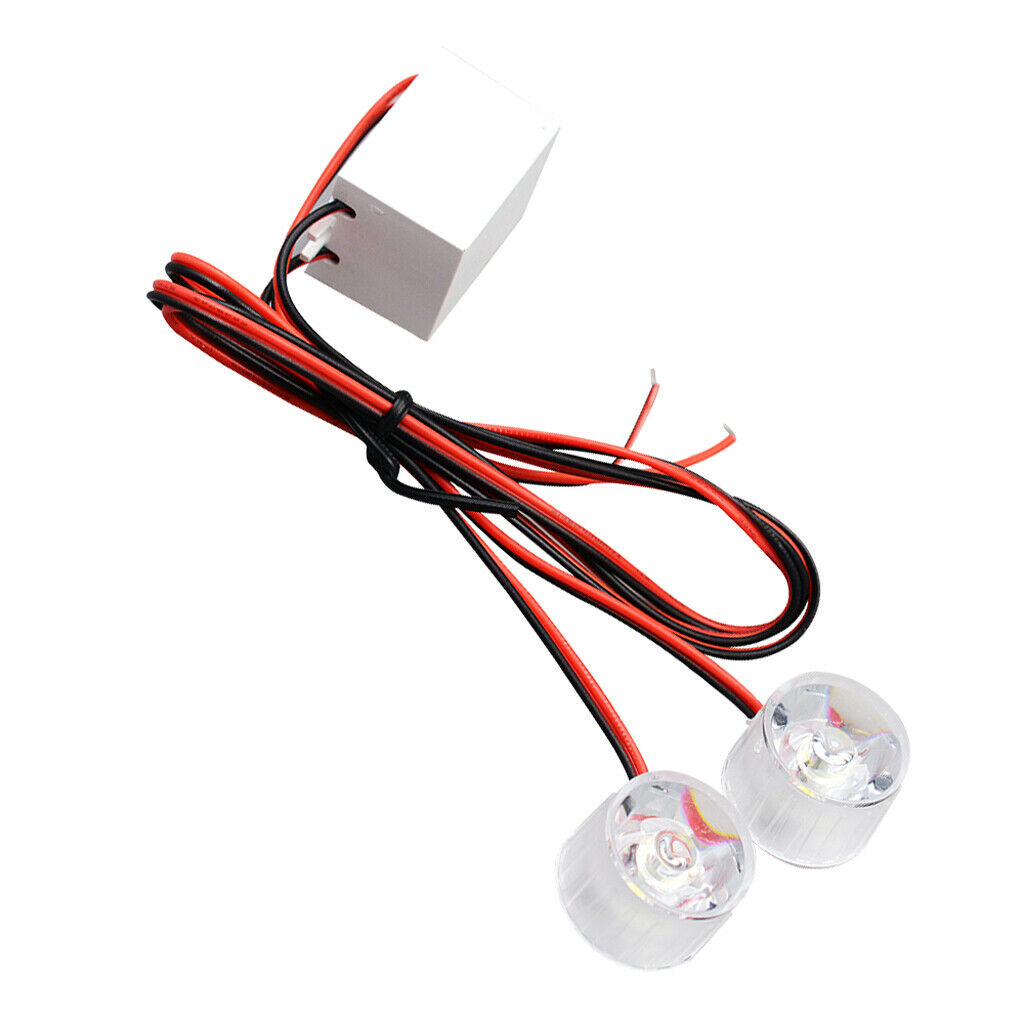 2pcs 2 Mode Red+Blue Emergency Flashing Strobe LED Safety Warning Foglight