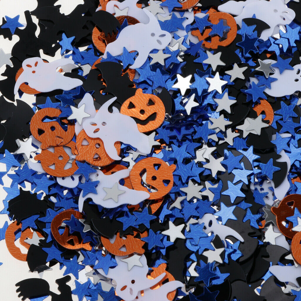 Bag with 30g Halloween Pumpkin Witch Star Plate Confetti DIY Decor Assorted
