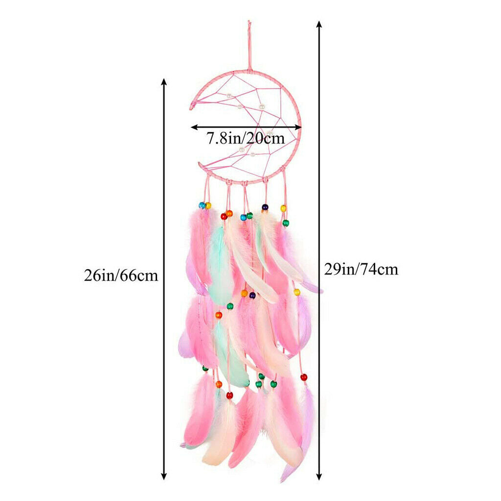 Dream Catchers for Kids, Moon Dream Catcher Feather Wall DÃ©cor for Girls