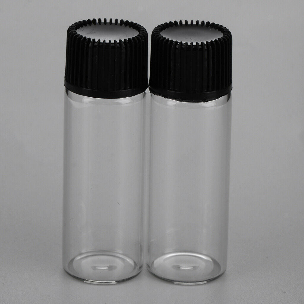 20x5ML Mini Empty Essential Oil Sample Bottles w/ Screw Caps Clear+Black