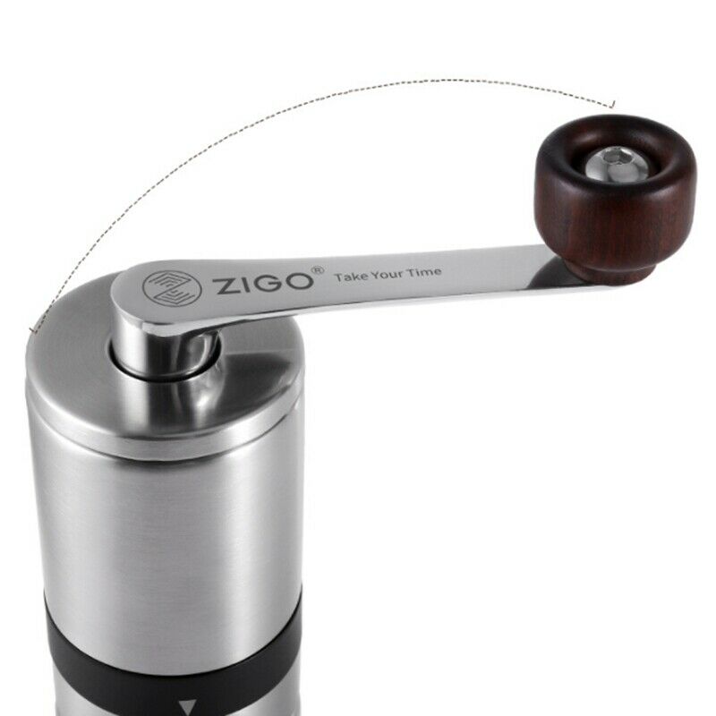 Zigo Coffee Mill Stainless Steel Hand Crank Grinding Conical Coffee Grinder T8R7