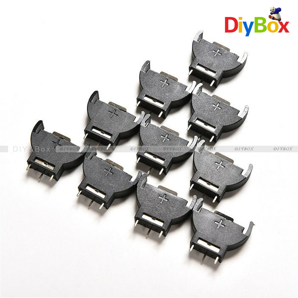 5PCS Black Plastic CR2032 Cell Button Lithium Battery Holder Sockets Case 3V