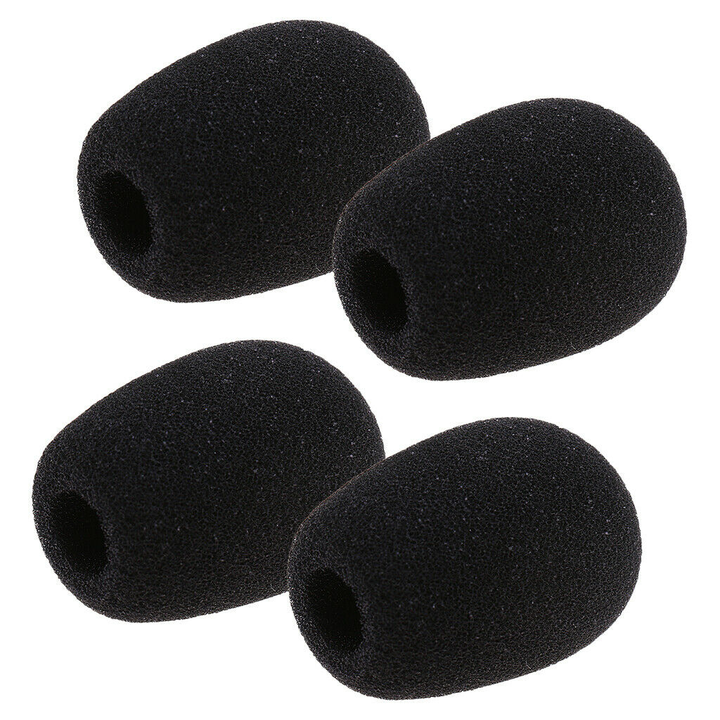4pack Ball-type Mic Soft Sponge Windshield Foam Protect Cover Shield Black