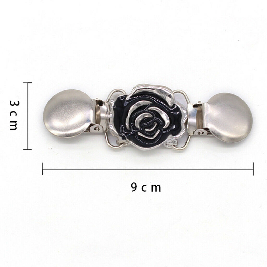 Enamel Flower Cardigan Shrug Sweater Pin Clips Shirt Collar  Clothing Clasp