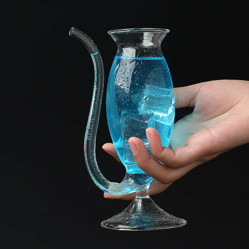 Heat-resistance Cocktail Glass with Straw Creative Wine Cup Cocktail Glass Cup