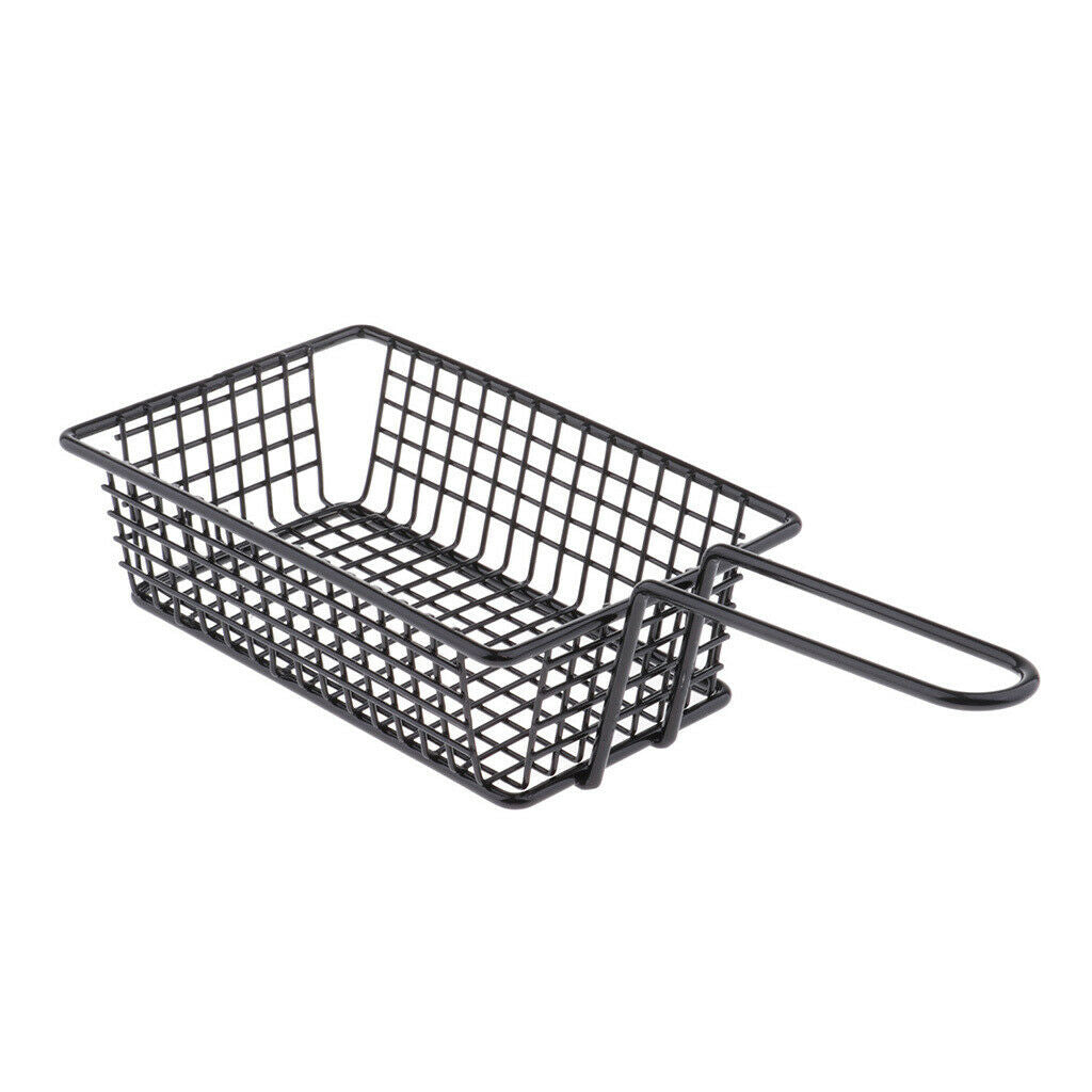 Black Food Basket For Chip Fries & Burger Serving Basket Fruit Bowl D